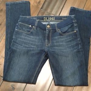 DL1961 Flexible-Waist Wiskered Denim Jean